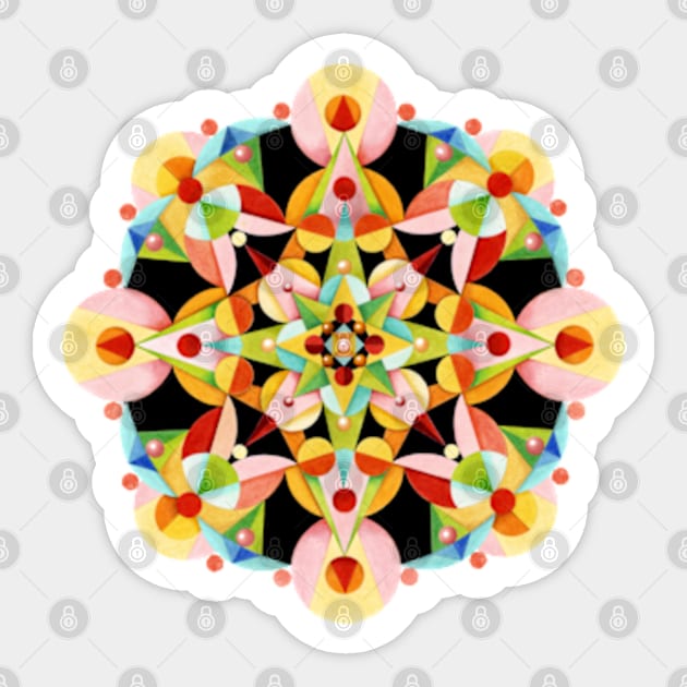 Kaleidoscope Fiesta Sticker by PatriciaSheaArt